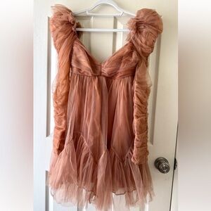 Zimmermann Ruffled Peach Dress